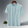 Playera de Manga Corta de Seda de Hielo 2022 para Hombre, Deportiva, Elástica, de Cuello Redondo, Casual, Juvenil, Verano, Nuevo Estilo