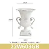 Vaso de Arte Floral Vintage de Ferro Forjado Branco Desgastado Descascando Ornamento Decorativo Americano