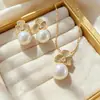 Acessórios de Pérola DIY Agulha de Prata Popular Banhado a Ouro 18K Zircônia Micro-Incrustada Brinco Stud de Cisne Base Vazia Brinco Acessórios de Pérola
