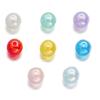 Cuentas acrílicas transparentes chapadas en color AB, para pulseras, collares y accesorios de joyería con cuentas de plástico.
