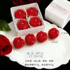 4 Rosas/Caja de Velas Aromáticas con Forma de Rosa, Accesorios Creativos para Fotos, Regalos, Velas Aromáticas de Alta Apariencia de Celebridad de Internet