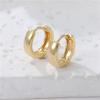 Brincos de moda com retenção de cor transfronteiriça Europa e Estados Unidos, ouro verdadeiro 14K, fivela de orelha lisa, brincos clássicos de luxo simples e leves para viajantes