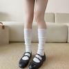 Calcetines hasta la pantorrilla estilo ballet para mujer, medias grises, calcetines de felpa serie Miu, calcetines de algodón puro para mujer estilo simple coreano