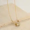 Collar de Acero de Titanio Dorado de Alta Gama para Niñas, Cadena para Clavícula de Lujo Accesible de Nicho, Collar de Circonita, Joyería con Colgante