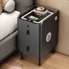 Mesa de cabeceira inteligente ultra-estreita, madeira maciça, multifuncional, pequena, simples, moderna, armário de cabeceira multifuncional com carregamento sem fio