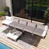 Cama de Solteiro de Rattan para Exterior, Cadeira de Rattan para Pátio e Terraço, Móveis com Proteção Solar para Vila no Jardim, Conjunto de Móveis para Varanda Externa