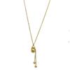 Collar de calabaza de oro vintage acero de titanio para mujer galvanizado al vacío Fu Lu mini calabaza bola pequeña sólida borla cadena de clavícula