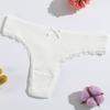 Nueva ropa interior en forma de T para niñas, encaje en el vientre con hilo, tanga para mujer de cintura baja, algodón transpirable, pantalones T, suministro directo de fábrica
