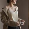 Camisola Branca Roupa Íntima Feminina com Bojo, Design de Peça Externa para Traje de Verão, Top Base de Seda Gelada com Costas Bonitas