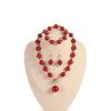 Joyería transfronteriza de moda para comercio exterior, anillo clásico de diamantes, aretes de perlas de plástico, pulsera, collar corto para la clavícula, juego de tres piezas