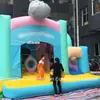 Modelo de comercio exterior hipopótamo de dibujos animados inflable tobogán de trampolín, parque infantil cama elástica inflable pequeña, inflable para actividades entre padres e hijos