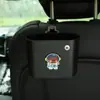 Lixeira de carro desenho animado cadeira porta traseira pendurado caixa de armazenamento multifuncional balde de armazenamento de lixo suprimentos para interior de carro