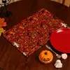 Serie de Halloween Transfronteriza Tela Cuadros Manteles Individuales, Manteles Individuales, Sala de Estar, Mesa de Comedor Occidental, Decoración de Cafetería, Aislamiento Térmico Personalización