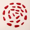 Unhas Postiças Removíveis Estilo Ins Amêndoa 3D Estéreo Rombus Multifacetado Olho de Gato Branco Vermelho