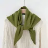 Bufanda Pequeña de Color Puro Nueva Bufanda Triangular Tejida Mezclada con Lana Australiana Turbante para Mujer Chal Cálido de Abrigo Otoño e Invierno