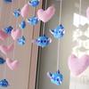 Cortina de Puerta con Velcro Adhesivo sin Perforaciones para Habitación Infantil con Puntadas Divertidas, Amor, Hogar, Cifrado, Partición