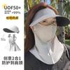Chapéu de Proteção Solar de Verão com Máscara, Anti-UV, Ciclismo ao Ar Livre Rosto, Cobertura de Nuca Gini, Máscara de Proteção Solar para Rosto Inteiro para Homens