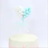 Decoração de Bolo de Assar Nova Criativa Fita Bola de Pelo Círculo de Amor Bandeira Romântica Mesa de Sobremesa de Aniversário Decoração