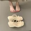 Sandalias de Tacón de Cuña para Mujer, Estilo Hada, Punta Abierta, Tira Fina, Para Verano al Aire Libre, Nuevo Modelo 2026, Aumentan la Altura, Casual y Elegante