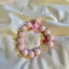 Lanyard para teléfono móvil cuerda corta para muñeca cadena de cuentas hecha a mano colgante portátil ins japonés y coreano mariposa colorida teléfono móvil