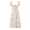 Vestido de longitud media color crema estampado estilo europeo y americano Ins transfronterizo moda 2026 elegante para mujer estilo vacacional