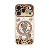 Soporte para Teléfono de Gato con Estampado de Leopardo Compatible con Funda de Teléfono Apple 17pm iphone18 Lindo Dibujo Animado 16 Transparente 15 Funda Protectora