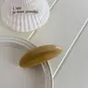 Nuevo Pinza de Resorte Ovalada de Color Sólido con Etiqueta Dorada Estilo Coreano con Textura Colorida, Accesorio para el Cabello de Moda Primavera/Verano, Pinza de Resorte Grande para el Cabello