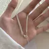 Pulsera de Malla Tejida Estilo Coreano Estilo Ins Plata de Ley S925 Estilo Minimalista Simple Joyería Versátil para Mujer Venta al por Mayor Transfronteriza