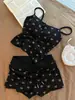 Sin Glee Conjunto de Pijama Strappy Acolchoado de Ursinho Fofo e Macio para Mulheres Verão Novo Shorts Confortáveis Conjunto para Casa