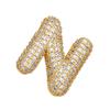 Europeo y Americano Transfronterizo Cobre Incrustado con Zircón Oro de 18K Calado Diamante Completo Globo Colgante Letra Inglesa Collar de Mujer Ins de Gama Alta