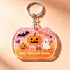 Llavero de Corazón Acrílico 2D Transfronterizo Tema Calabaza de Halloween Colgante Pockethug Colgante