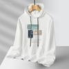 [Outono Novo] Marca de moda masculina 2024 Nova jaqueta outono e inverno engrossada retrô estampada com capuz