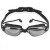 Gafas de Natación Galvanizadas Tapones para los Oídos de una Pieza para Exteriores Miopía Gafas de Natación para Adultos Impermeables y Antivaho Venta Directa de Fábrica