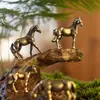 Bestseller transfronteiriço: ornamento de pônei em liga de cobre, ornamento sólido de pônei em miniatura que traz sorte, animal de estimação para chá, decoração de mesa