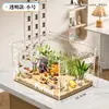Tanque Transparente Cuadrado Yx para Peces Dorados Tortuga Sala de Estar Tanque de Paisajismo de Vidrio Acuario Casero Pequeño de Escritorio Tanque Ecológico de Cría