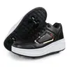 Novos sapatos de caminhada de quatro rodas, sapatos de patinação infantil, tênis luminosos recarregáveis de roda dupla, sapatos de patinação para estudantes