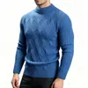 Nueva colección Otoño/Invierno 2026: suéter de punto jacquard de cuello alto medio para hombre, una capa base elegante y casual para hombres jóvenes