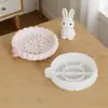 Bandeja de Conejo de Encaje de Pascua Molde de Silicona Plato de Regalo de Aromaterapia Adorno Yeso