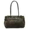 Nova bolsa tote de camurça outono/inverno para mulheres, com textura vintage, detalhe de cinto e grande capacidade, perfeita para o dia a dia e pode ser carregada sob o braço ou como bolsa de ombro.