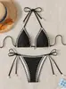Traje de Banho Feminino Biquíni Duas Peças Sexy Tricot Três Peças Praia Novo Estilo Europeu e Americano Multicor Amazon