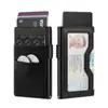Portatarjetas de Crédito Elástico de Lycra Transfronterizo, Portatarjetas Antirrobo RFID para Documentos de Identidad para Hombres, Estuche Metálico Automático para Tarjetas con Ventana Transparente