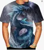 Serie de Ropa para Hombre Popular Animal Color Transfronteriza Europea y Americana 2024 Camiseta 3Dt Impresión Digital Cuello Redondo
