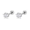 Brincos de parafuso em aço inoxidável com zircônia em formato de coração, agulha fina de 0,8 mm, brincos confortáveis para dormir, joia para piercing de orelha em formato de estrela