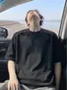 Camiseta de Manga Corta Pesada Estilo Americano para Hombres y Mujeres, Camiseta Básica de Verano con Parches y Cuello Redondo, Camiseta de Manga Corta Holgada de Marca de Moda para Parejas