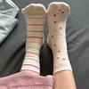 Calcetines de dopamina para mujer, nuevos calcetines de algodón coloridos de otoño, modernos calcetines japoneses con dibujos animados de estudiantes, a rayas, hasta media pantorrilla
