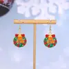 Brincos de Gota de Óleo Papai Noel Desenho Animado Europeu e Americano Série de Natal Personalidade Transfronteiriça Brincos de Alce Pão de Gengibre para Mulheres
