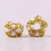 Collar de Cuerda Trenzada Hecho a Mano con Espirales de Flor de Durazno Accesorios Cuentas Separadoras Accesorios de Cuerda para Manualidades DIY Nudo de Piña Nudo de Botón