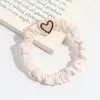 Novo Elástico de Cabelo Estiloso Liso Coração, Design Pregueado, Suave com o Cabelo, Alta Elasticidade, Scrunchie para Rabos de Cavalo, Faixa de Cabelo Versátil
