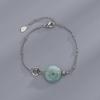 Seleção de Arte Pulseira Pingente Pixiu Jade Hetian Atmosférica Luxo Leve Senso Maré Nacional Tesouro da Sorte Jade Esmeralda Pulseira de Cobre