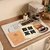 Tapete de Mesa para Máquina de Café de Balcão Tapete Absorvente de Água para Mesa Tapete Drenante de Diatomácea Macio para Bancada de Cozinha Tapete de Lugar com Isolamento Térmico Anti-queimadura
